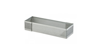 Rectangle à tarte perforé inox