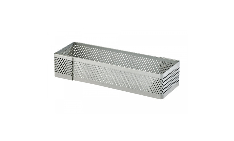 Rectangle à tarte perforé inox
