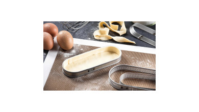 Oblong à tarte perforé inox