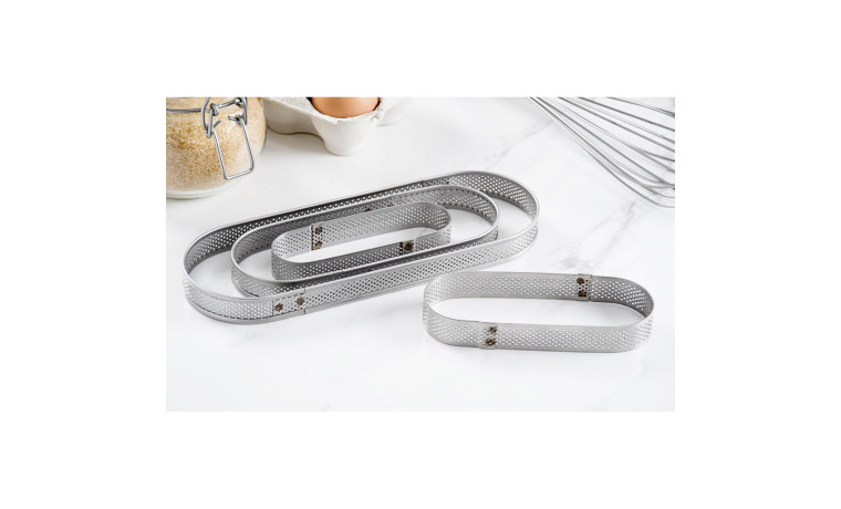 Oblong à tarte perforé inox