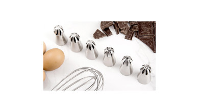 Douilles inox spéciales chantilly (set de 6) - Set de 6 douilles