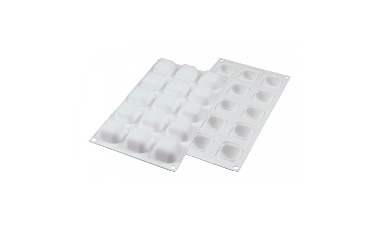 Moule silicone 15 carrés bombés - Le moule