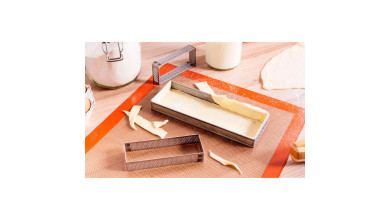 Rectangle à tarte perforé inox
