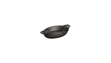 Plat empilable ovale fonte noire 28 cm - Le Plat