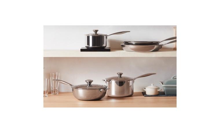 Casserole inox avec couvercle 20 cm Le Creuset Signature
