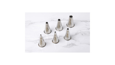 Boîte de 6 douilles inox cannelées - Boîte de 6 douilles