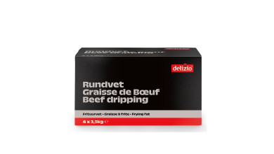 Graisse de bœuf Delizio pour fritures - Gros conditionnement 10kg - Etui de 10kg (4 x 2.5Kg)