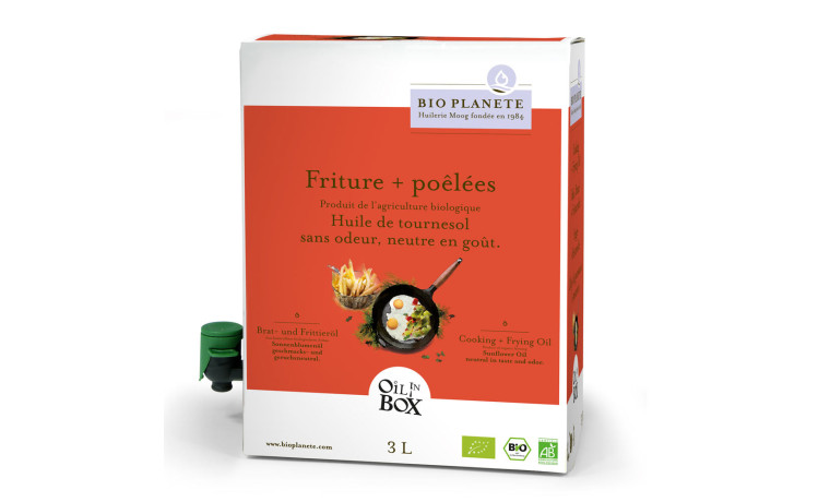 Huile de tournesol désodorisée bio spéciale cuisson en Bag in Box - Bag in Box 10L