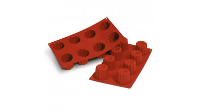 Silicone mould 8 bordeaux fluted