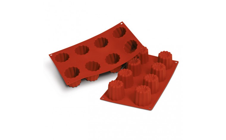 Silicone mould 8 bordeaux fluted