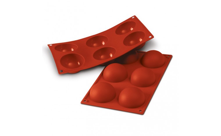 Silicone mould 6 half spheres - 7cm