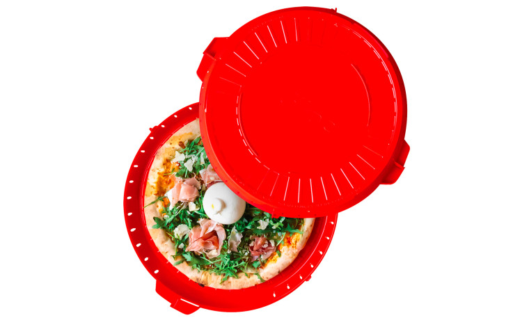 Boîte ronde réutilisable pour pizza et tarte, idéale pour la restauration professionnelle et le service en cuisine. - La boîte r