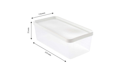 Boîte transparente avec couvercle, 1,2 L - La boîte de 1.2L