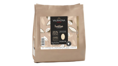 Chocolat blanc en fèves Valrhona Création Gourmande Ivoire 35% - Sachet 1kg