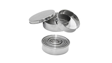 Boîte de 9 découpoirs ronds en inox pour la cuisine professionnelle et la découpe précise des préparations - Boite 9 découpoirs