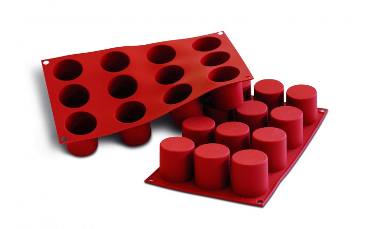 Moule silicone 12 darioles-cylindres