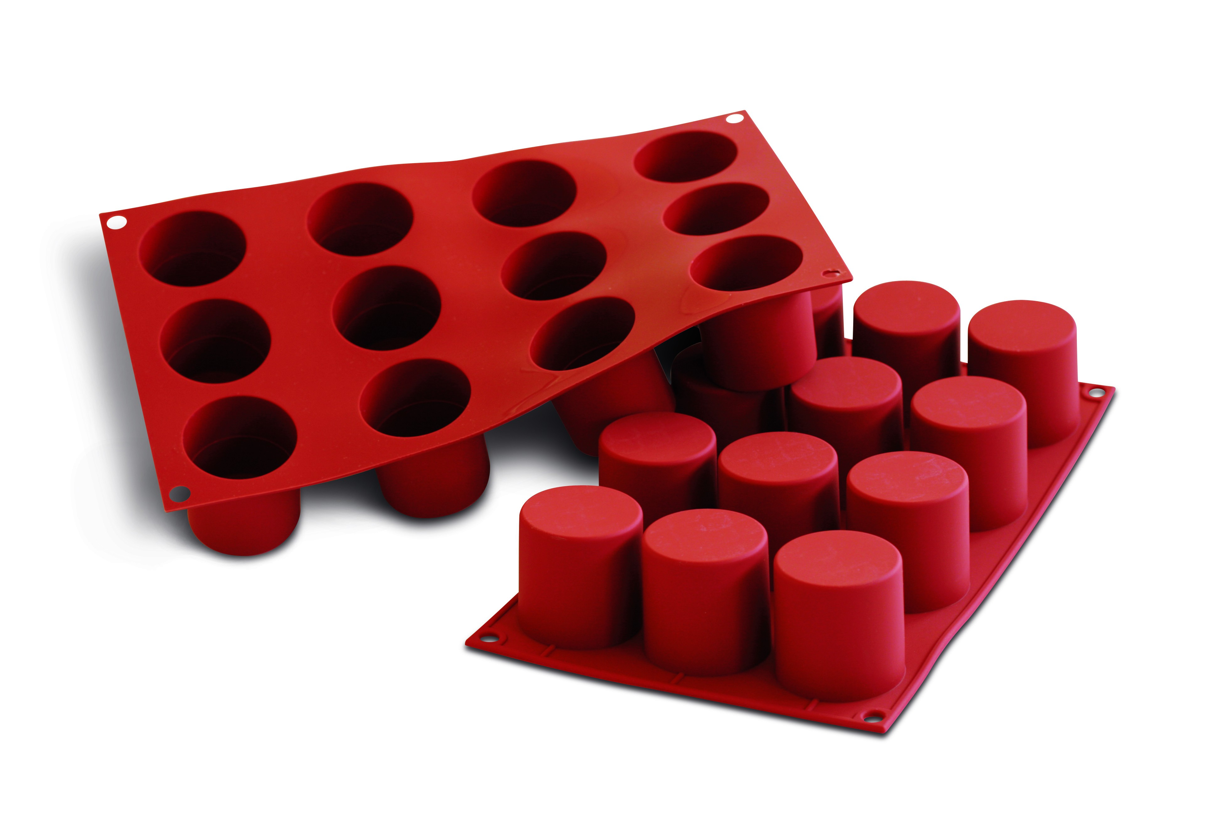 Moule silicone 12 darioles-cylindres Silikomart 