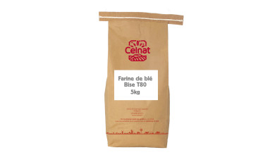 Farine de blé bise bio type 80 pour la cuisine professionnelle et la fabrication de pâtisseries et préparations boulangères - Sa
