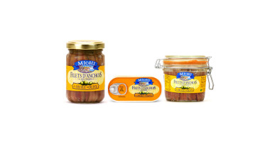 Filets d’anchois allongés à l’huile d’olive pour la cuisine professionnelle - Bocal à levier 430g