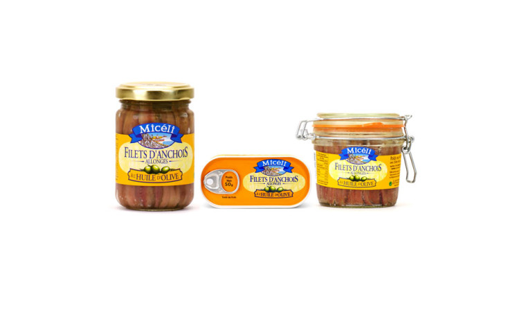 Filets d’anchois allongés à l’huile d’olive pour la cuisine professionnelle - Bocal à levier 430g