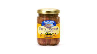 Filets d’anchois allongés à l’huile d’olive pour la cuisine professionnelle - Bocal à levier 430g