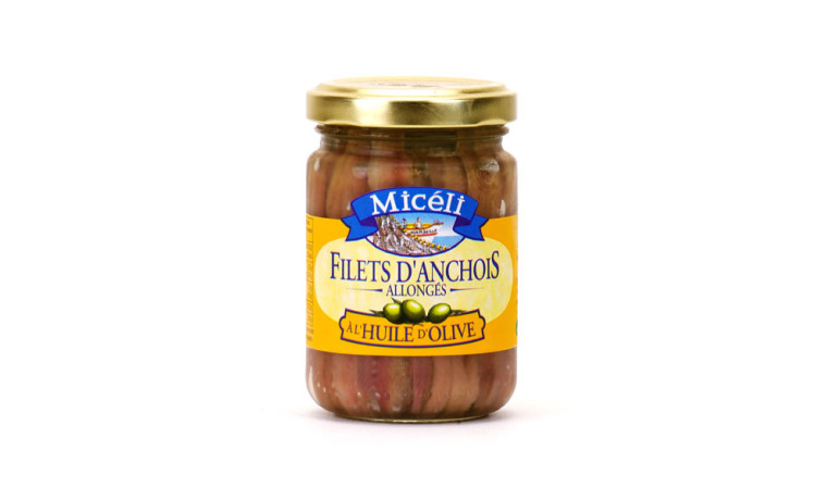 Filets d’anchois allongés à l’huile d’olive pour la cuisine professionnelle - Bocal à levier 430g