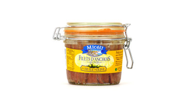 Filets d’anchois allongés à l’huile d’olive pour la cuisine professionnelle - Bocal à levier 430g