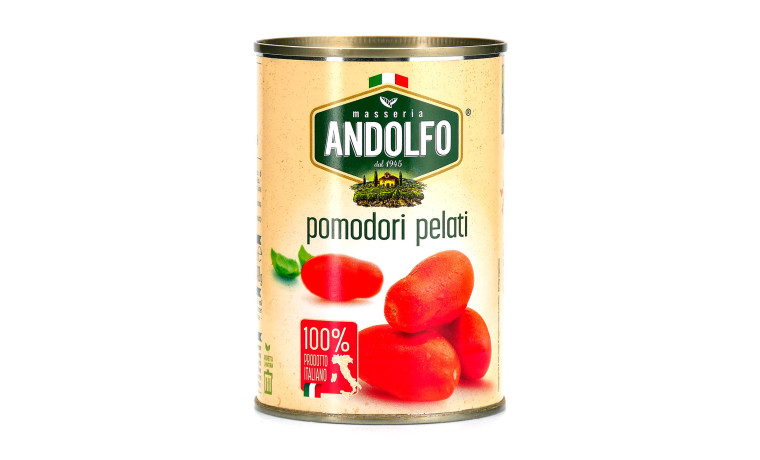 Tomates italiennes pelées au jus pour la cuisine professionnelle, idéales pour préparer des bases de sauces et préparations culi
