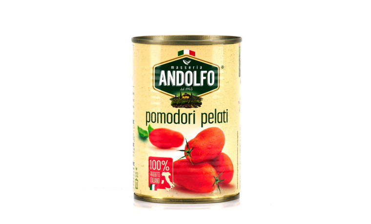 Tomates italiennes pelées au jus pour la cuisine professionnelle, idéales pour préparer des bases de sauces et préparations culi