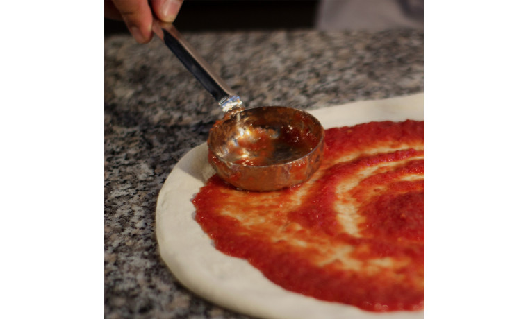 Louche doseuse en inox pour sauce tomate spécial pizza – contenance 90 g - La louche