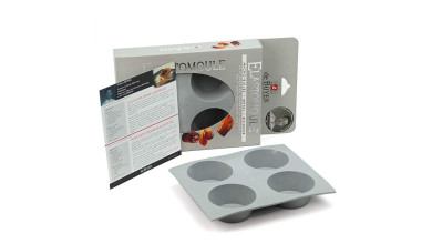 Moule à muffins Elastomoule pour la préparation professionnelle de vos muffins en cuisine et en atelier glace - Moule 4 muffins