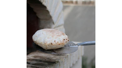 Petite pelle à pizza à retourner en acier aluminisé, Ø 20 cm, manche 120 cm - La pelle