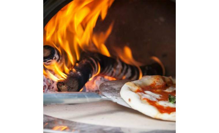 Petite pelle à pizza à retourner en acier aluminisé, Ø 20 cm, manche 120 cm - La pelle