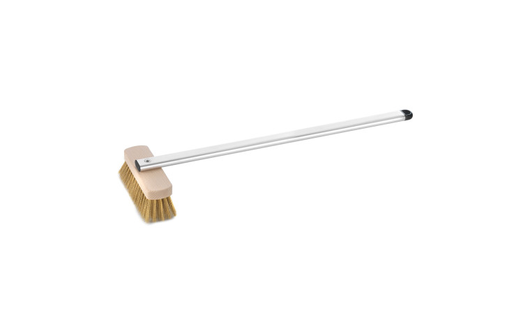 Brosse en laiton pour four à pizza, tête orientable, manche 60 cm - La brosse
