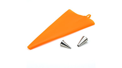 Poche pâtissière professionnelle en silicone avec 2 douilles - La poche + 2 douilles