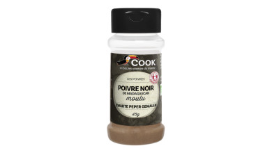 Poivre noir de Madagascar moulu bio et équitable pour la cuisine professionnelle - Sachet de 150g