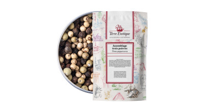 Mélange 3 poivres pour cuisine professionnelle : idéal pour assaisonner viandes, légumes et sauces avec un profil aromatique var