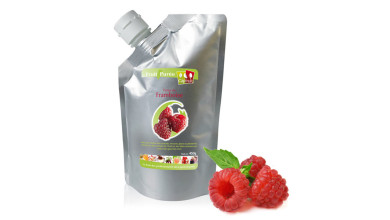 Purée de framboise pour glace et desserts professionnels - Poche de 1kg