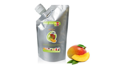 Purée de mangue Alphonso pour la préparation de desserts glacés et recettes de cuisine professionnelle - Poche 1kg