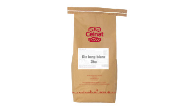 Riz long blanc bio en sac de 3 kg pour la cuisine professionnelle et les préparations salées (service, restauration, métiers de 