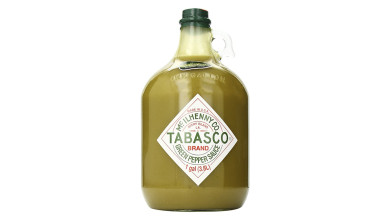 Gallon de Tabasco vert 3,8 L pour la cuisine professionnelle - Gallon en verre 3.8L