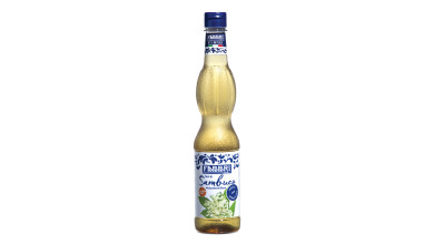 Sirop de Fleurs de Sureau Fabbri pour boissons, desserts et créations glacées en cuisine professionnelle - Bouteille de 560ml