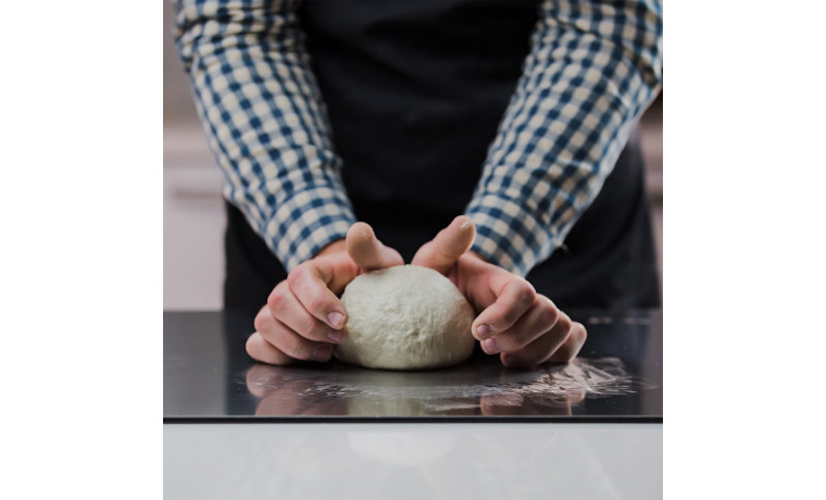 Planche inox professionnelle pour préparation pizza, pain et pâtisserie – 49 x 47 x 2 cm - La planche
