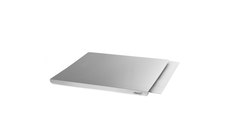 Planche inox professionnelle pour préparation pizza, pain et pâtisserie – 49 x 47 x 2 cm - La planche