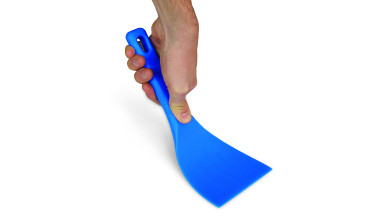 Spatule flexible bleue en polymère 12 cm pour pâtons à pizza, idéale pour la préparation en cuisine professionnelle - La spatule