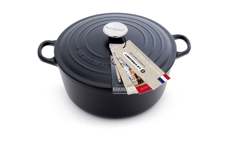 Cocotte Le Creuset en fonte noire ronde 24 cm