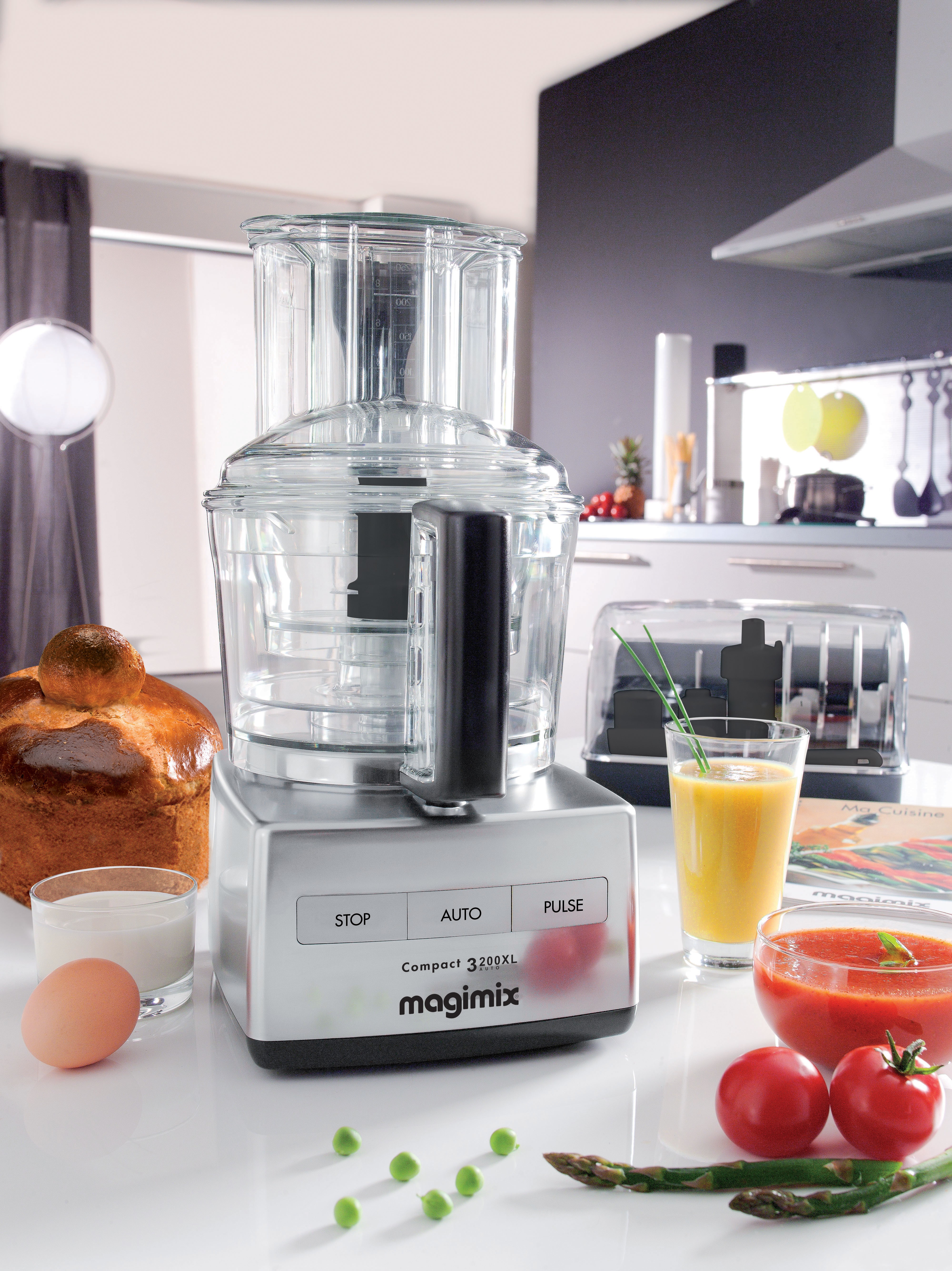 3200XL compact chromium robot Magimix - Colichef.fr