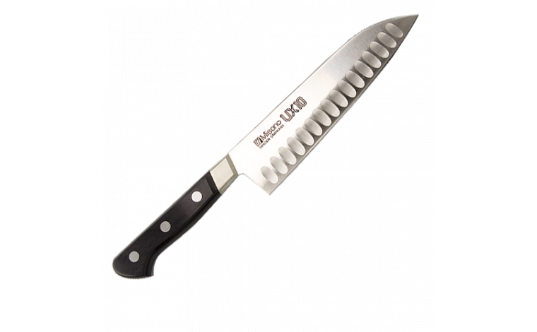 Couteau Japonais santoku lame alvéolée 18 cm