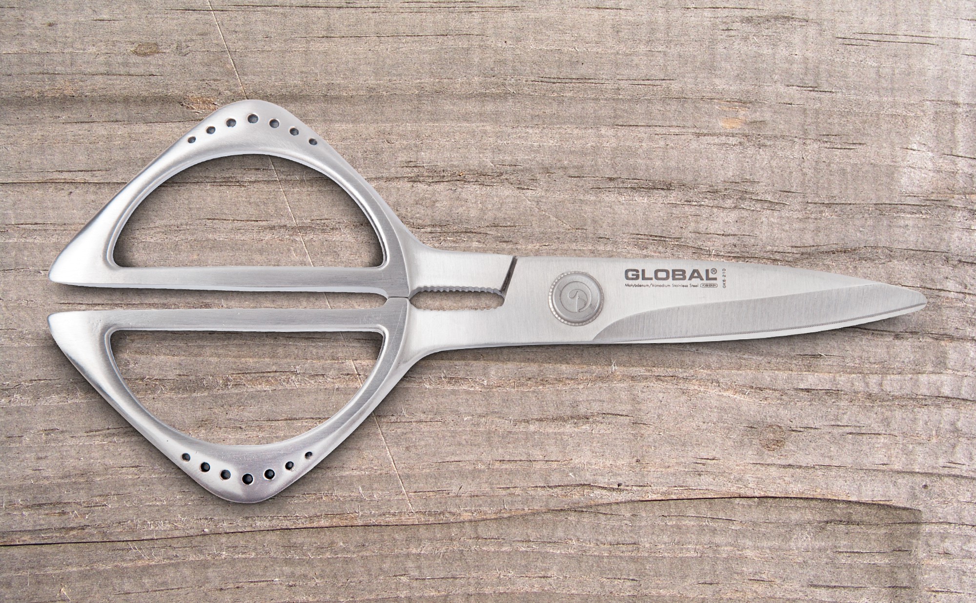 Global GKS-210 Kitchen Shears 3-1/4 inch Blades, Molybdenum/Vanadium  Stainless Steel