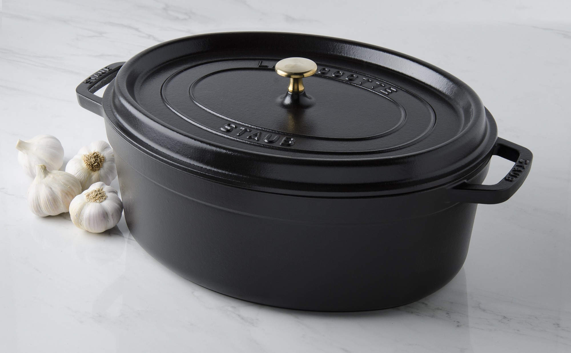 Cocotte ovale fonte noire 37 cm 